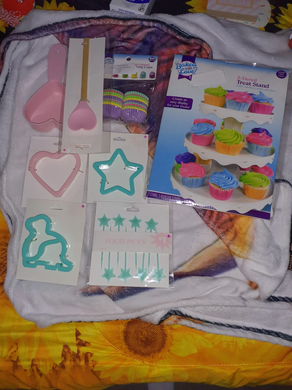 Pink and Aqua Party Baking Set - 3-Tier Treat Stand & Accessories